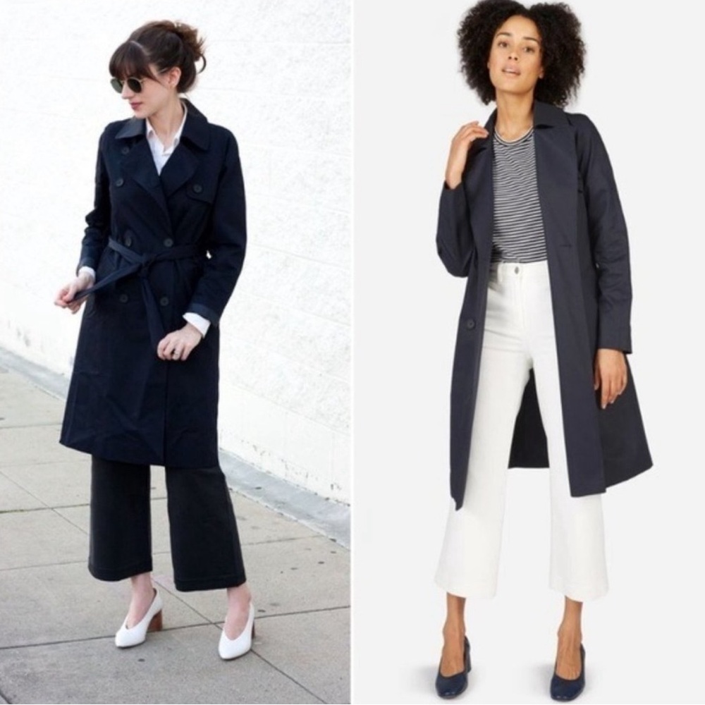 Everlane Modern Trench Drape Coat in Navy